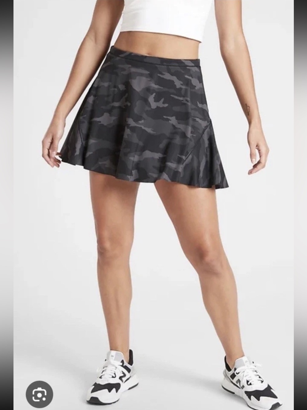 Athleta Match Point Athletic Skort Black Gray Camouflage M‎